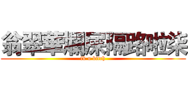 翁翠華爛屎隔路啦柒 (fk u bitch)