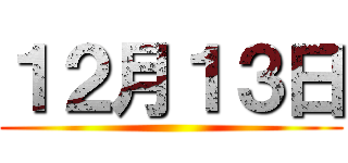 １２月１３日 ()