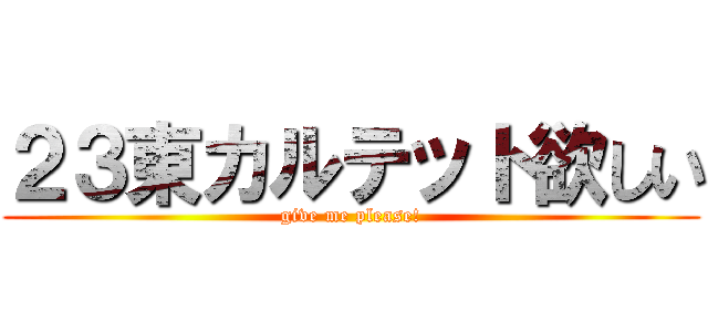 ２３東カルテット欲しい (give me please!)