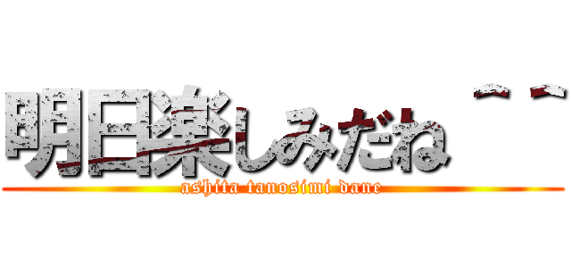 明日楽しみだね＾＾ (ashita tanosimi dane)