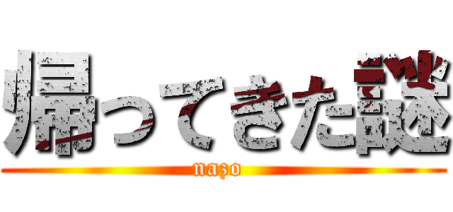 帰ってきた謎 (nazo )