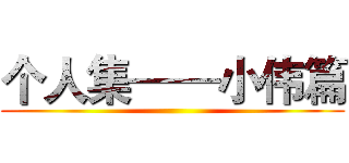 个人集——小伟篇 ()