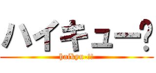 ハイキュー‼ (haikyu-!!)