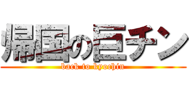 帰国の巨チン (back to kyochin)