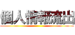 個人情報流出 ()