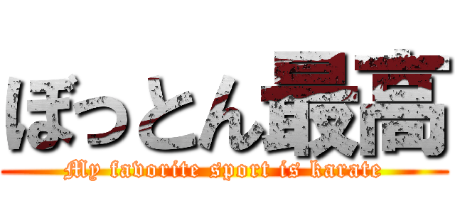 ぼっとん最高 (My favorite sport is karate)