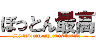 ぼっとん最高 (My favorite sport is karate)