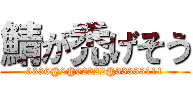 鯖が禿げそう (3336@2@62222@33333111)