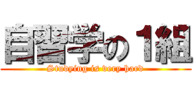 自習学の１組 (Studying is very hard)