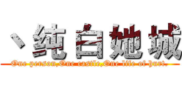 丶 纯 白 她 城 (One person,One castle,One life of hurt.)