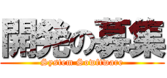 開発の募集 (System Sowftware)