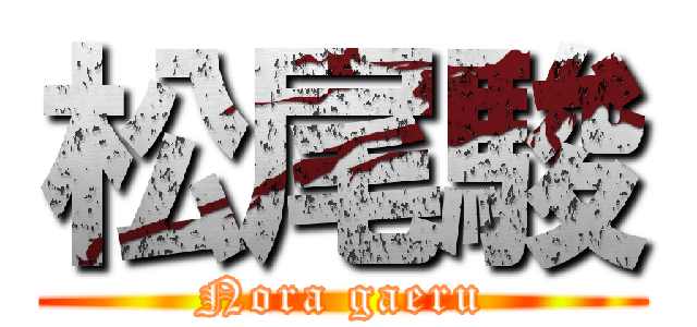 松尾駿 (Nora gaeru)