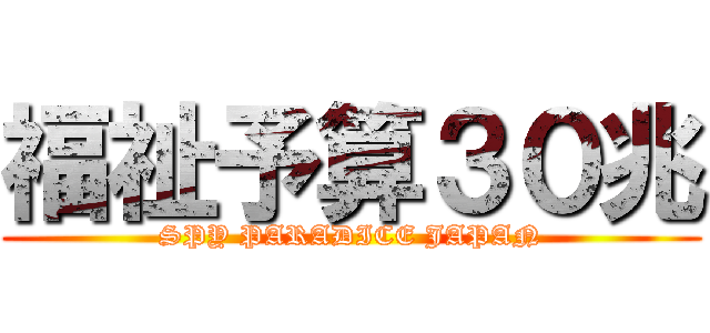 福祉予算３０兆 (SPY PARADICE JAPAN)