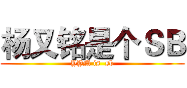 杨又铭是个ＳＢ (YYM is  sb)