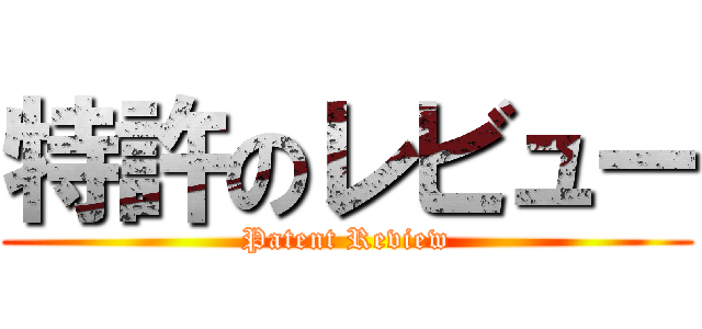 特許のレビュー (Patent Review)
