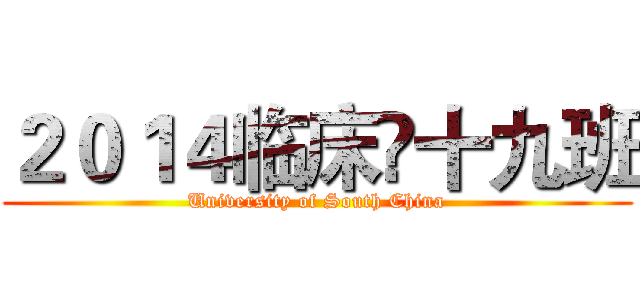 ２０１４临床•十九班 (University of South China)
