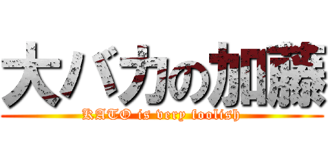 大バカの加藤 (KATO is very foolish)
