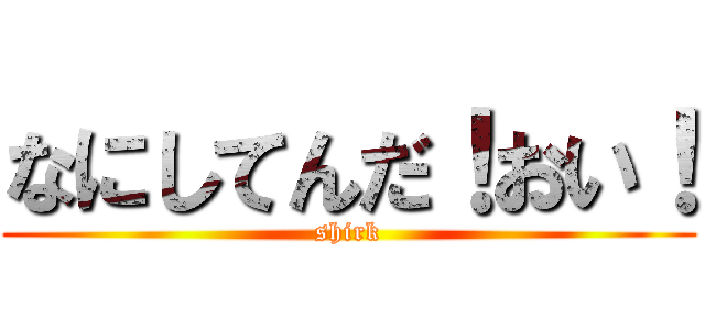 なにしてんだ！おい！ (shirk)