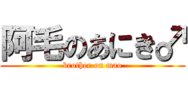 阿毛のあにき♂ (brother on mao)