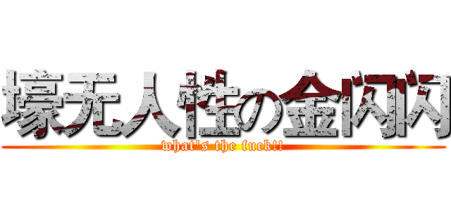 壕无人性の金闪闪 (what's the fuck!!)