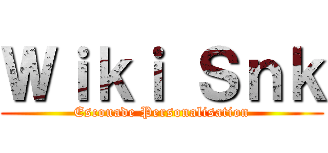 Ｗｉｋｉ Ｓｎｋ (Escouade Personalisation)