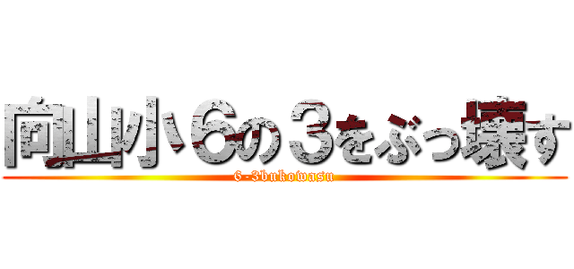 向山小６の３をぶっ壊す (6-3bukowasu)