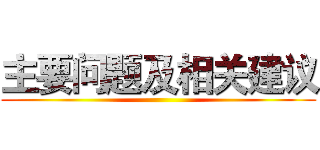 主要问题及相关建议 ()