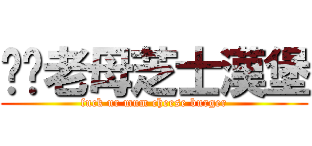 屌你老母芝士漢堡 (fuck ur mum cheese burger)