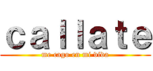 ｃａｌｌａｔｅ (me cago en mi vida)