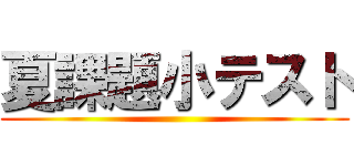 夏課題小テスト ()