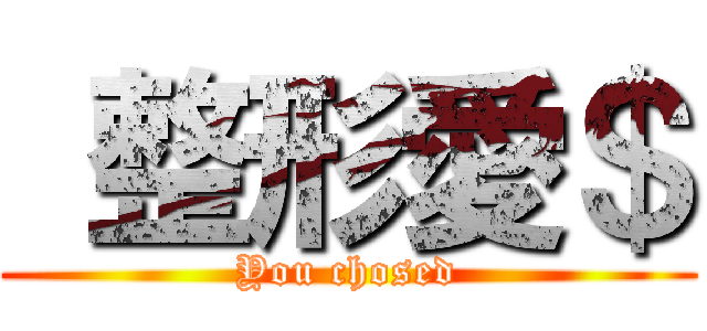  整形愛＄ (You chosed)