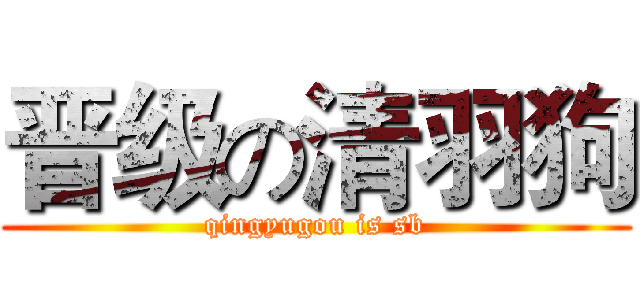 晋级の清羽狗 (qingyugou is sb)
