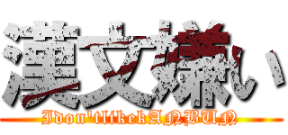 漢文嫌い (Idon\'tlikekANBUN)