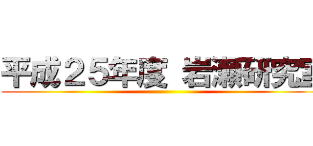 平成２５年度 岩瀬研究室 ()