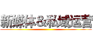 新媒体＆私域运营 ()