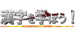 漢字を学ぼう！ (!aprendamos kanji!)