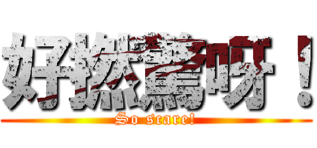 好撚驚呀！ (So scare!)