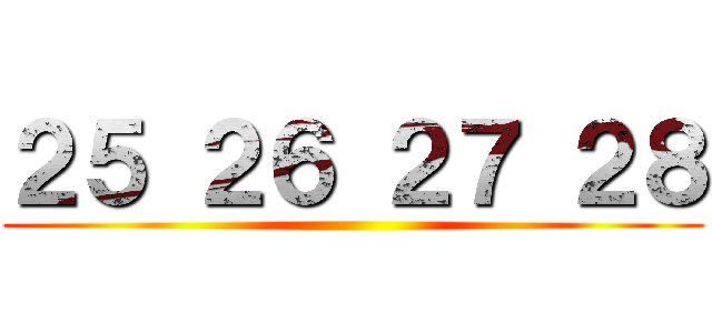 ２５ ２６ ２７ ２８ ()