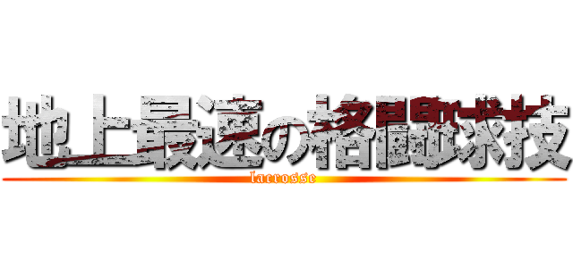 地上最速の格闘球技 (lacrosse)