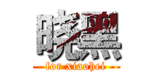 晓黑 (for xiaohei)