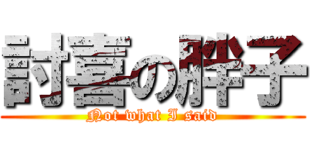 討喜の胖子 (Not what I said)