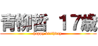 青柳哲 １７歳 (happy birthday )