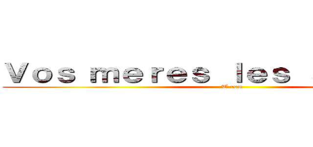 Ｖｏｓ ｍｅｒｅｓ ｌｅｓ ｓａｌｏｐｅｓ (T con)