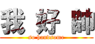 我 好 帥 (so handsome)