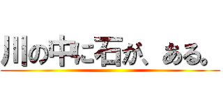 川の中に石が、ある。 ()