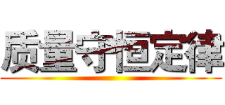 质量守恒定律 ()