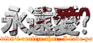 永遠愛妳 (I didn\'t realize that, I love you)