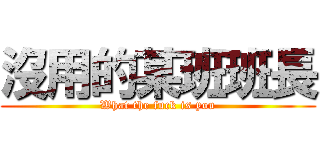 沒用的某班班長 (What the fuck is you)