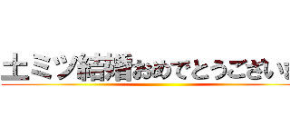 土ミツ結婚おめでとうございます ()