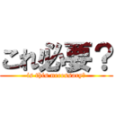 これ必要？ (is this necessary?)